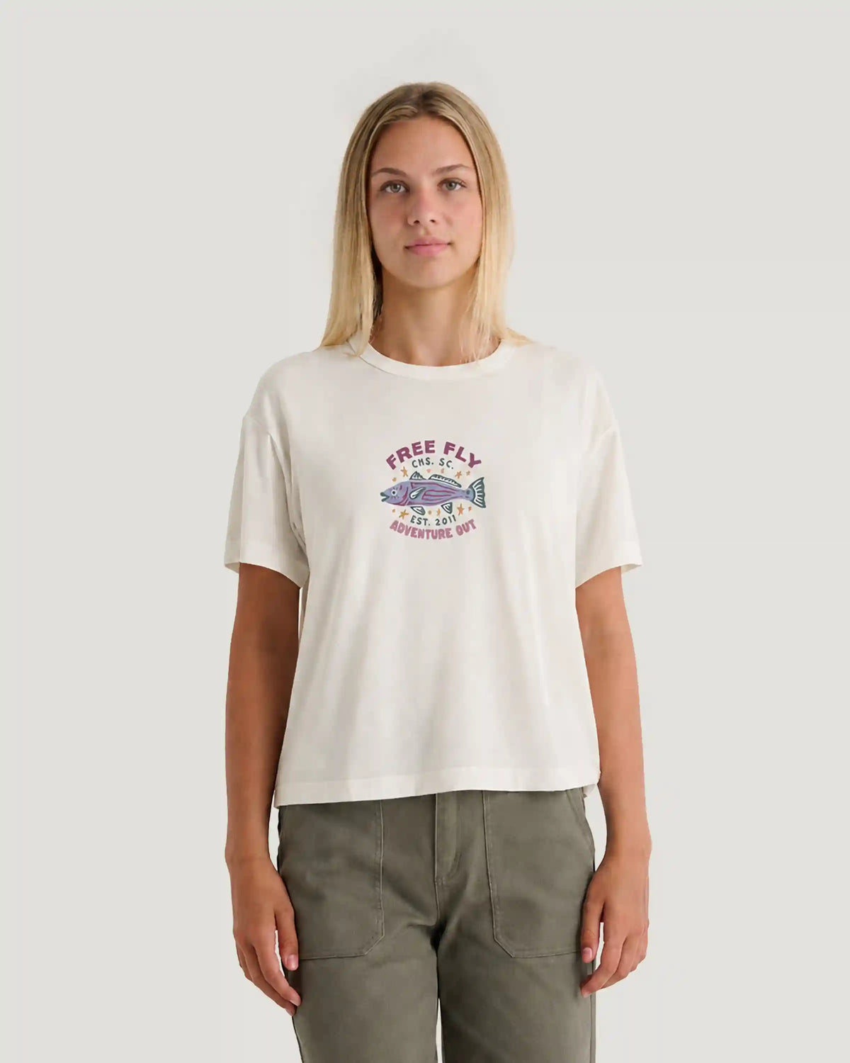 Women's Fish Camp Tee - Bone