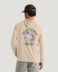 Men's Bamboo Lightweight Graphic Hoodie - Ready To Roll Desert Tan
