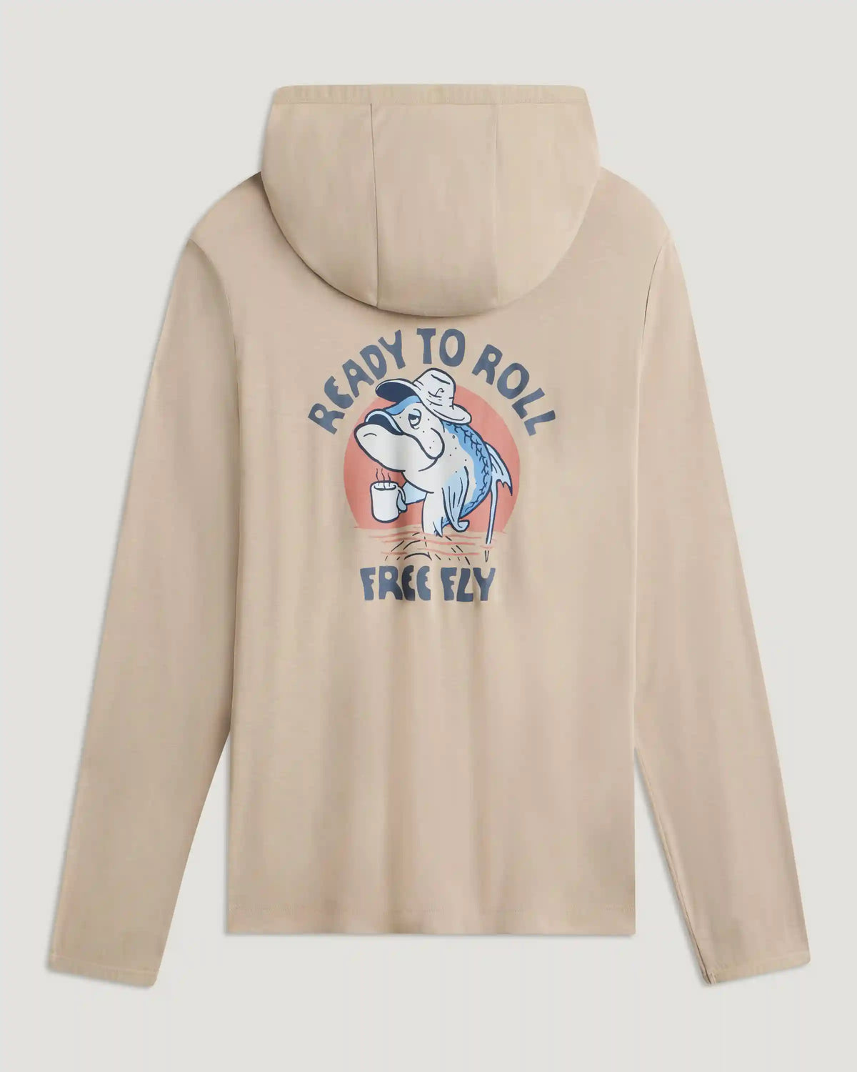 Men's Bamboo Lightweight Graphic Hoodie - Ready To Roll Desert Tan