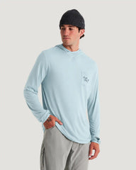 Men's Bamboo Lightweight Graphic Hoodie - Trout Bum Ocean Mist
