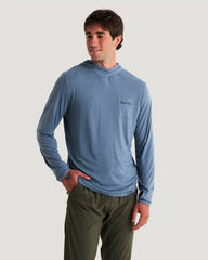 Men's Bamboo Lightweight Graphic Hoodie - Bait & Tackle Pacific Blue
