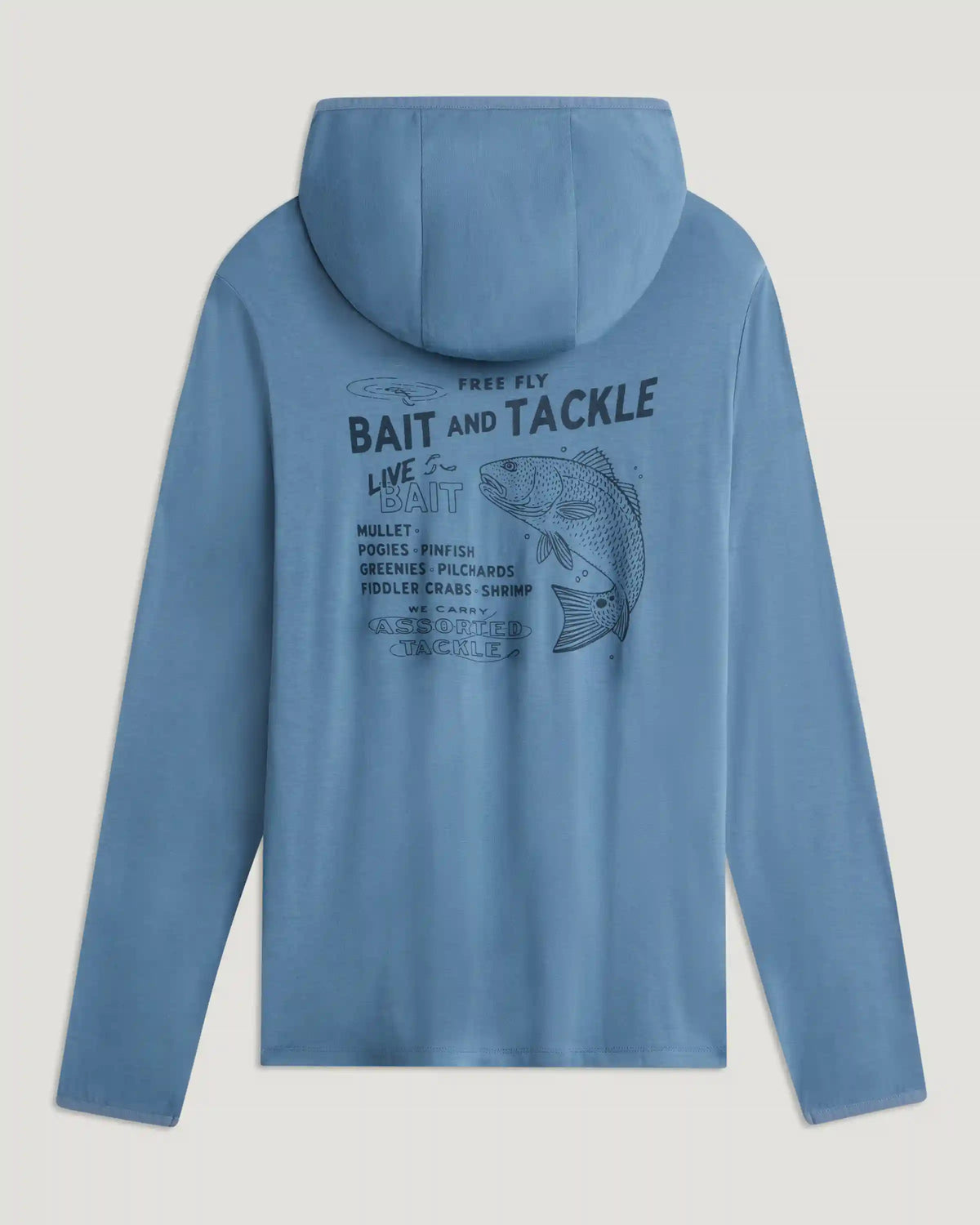 Men's Bamboo Lightweight Graphic Hoodie - Bait & Tackle Pacific Blue