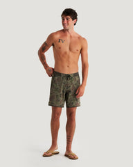 Men's Dawn Patrol Boardshort - Vintage Camo Oil Green