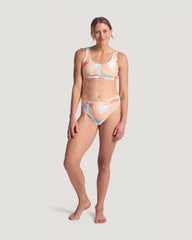 Women's Wavebound High Waisted Bikini Bottom - Calypso Print Light Coral