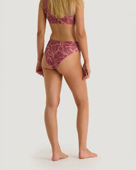 Women's Wavebound High Waisted Bikini Bottom - Cosmic Bloom Plum