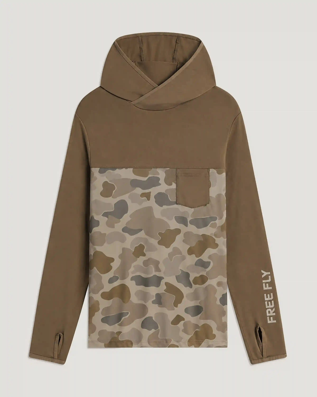 Men's Bamboo Hybrid Hoodie - Canyon / Vintage Camo Desert Tan