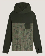Men's Bamboo Hybrid Hoodie - Dark Forest / Vintage Camo Oil Green