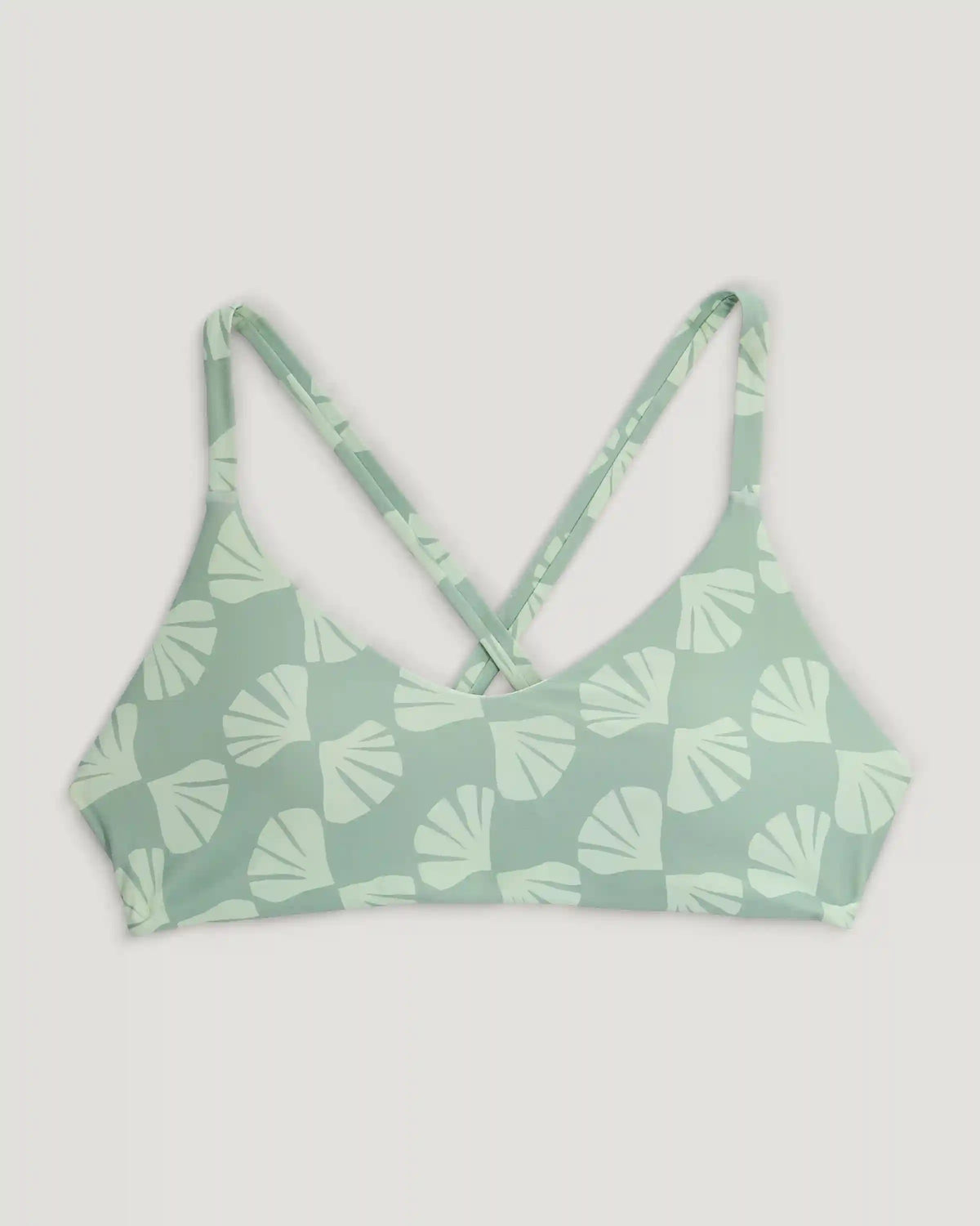 Women's Wavebound Cross-Tie Bikini Top - Sea Scallop Print Ocean Mist