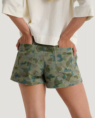 Women's Folly Twill Short - Watercolor Camo Oil Green