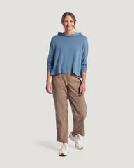 Women's Bamboo Shade Crossover Hoodie - Pacific Blue