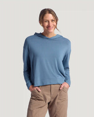 Women's Bamboo Shade Crossover Hoodie - Pacific Blue
