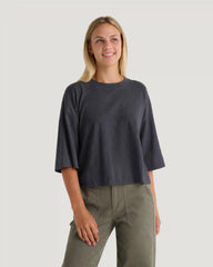 Women's Heavyweight Cotton Cropped Tee - Anthracite