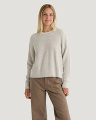 Women's Coastloom Crew Sweater - Off White Heather