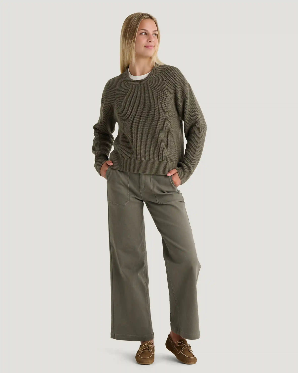 Women's Coastloom Crew Sweater - Smokey Olive