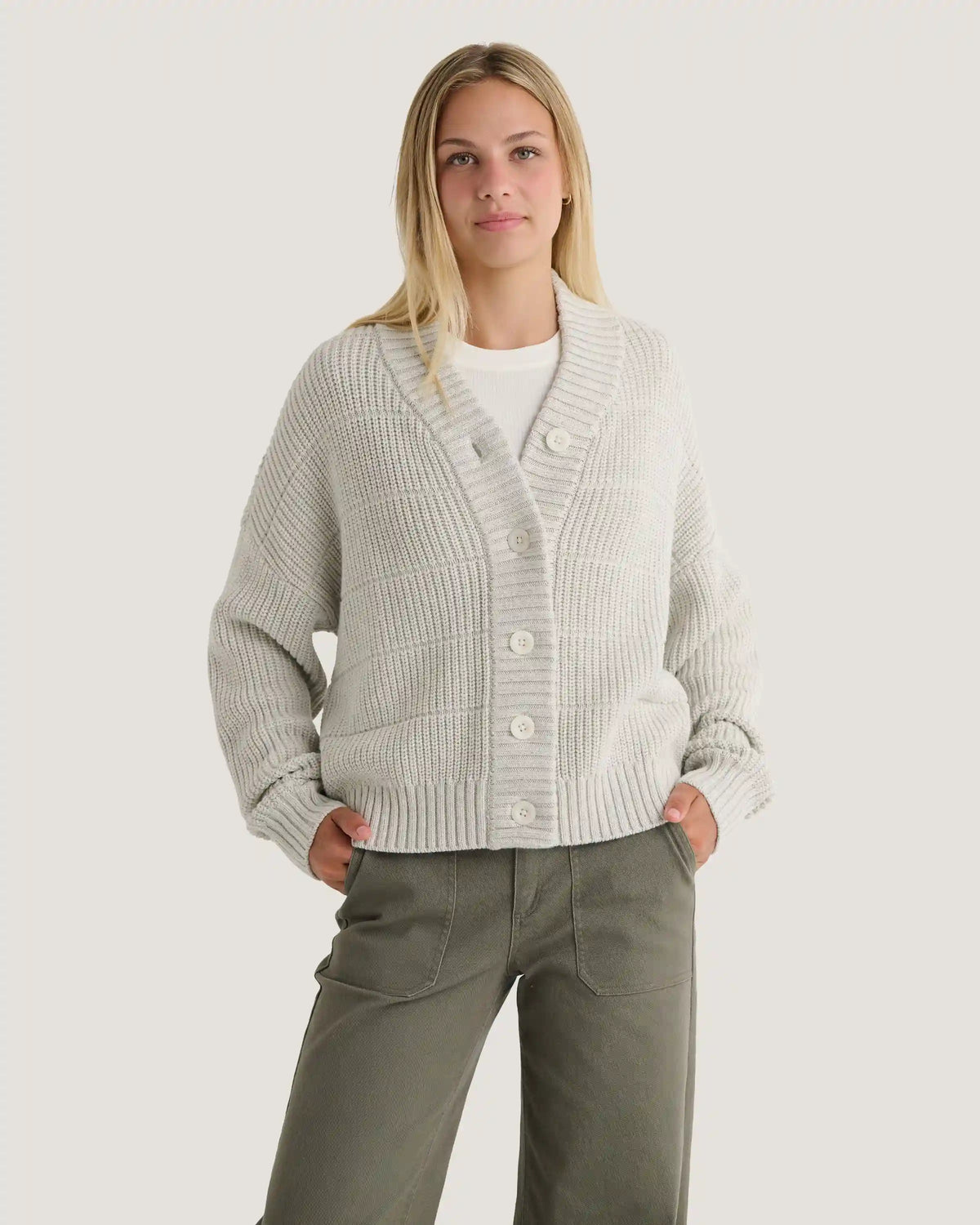 Women's Coastloom Cardigan Sweater - Off White Heather