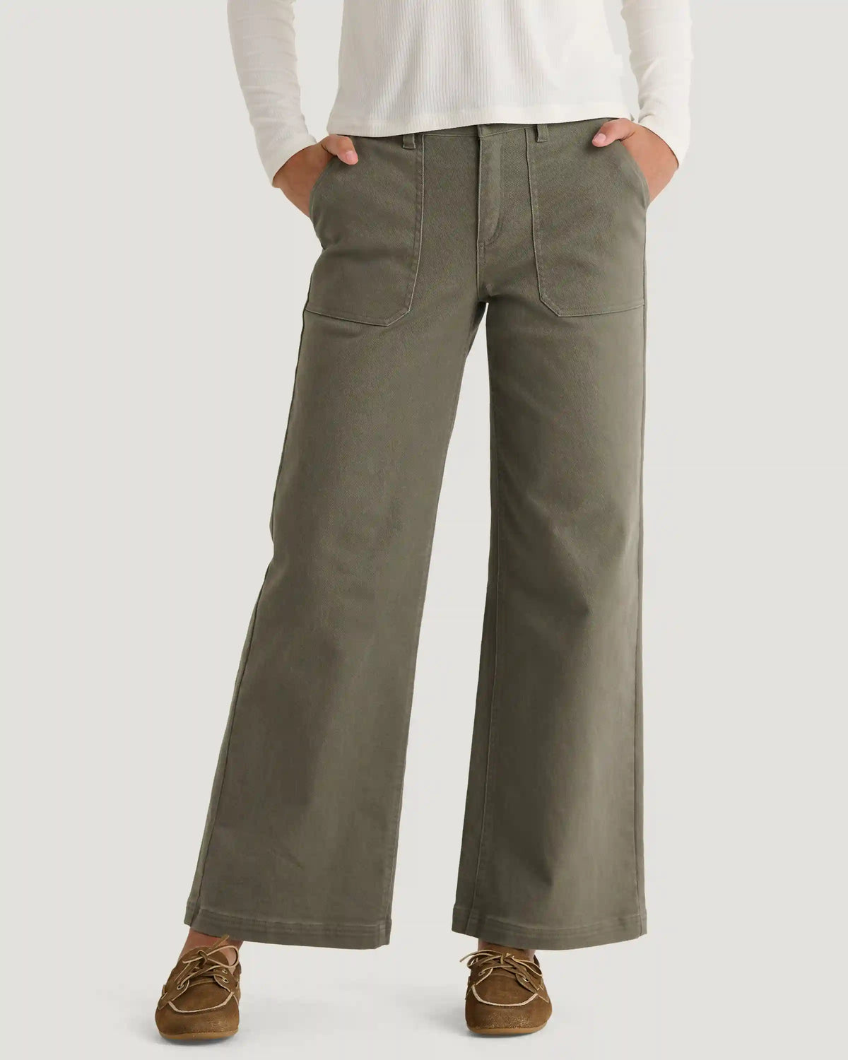 Women's Folly Twill Wide Leg Pant - Smokey Olive