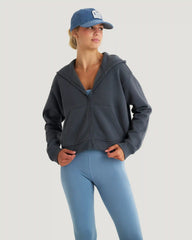 Women's Bamboo Northcoast Fleece Full Zip Hoodie - Storm Cloud