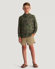 Youth Bamboo Shade Hoodie - Vintage Camo Oil Green