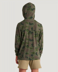 Youth Bamboo Shade Hoodie - Vintage Camo Oil Green