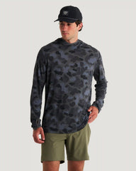 Men's Bamboo Lightweight Hoodie - Vintage Camo Black