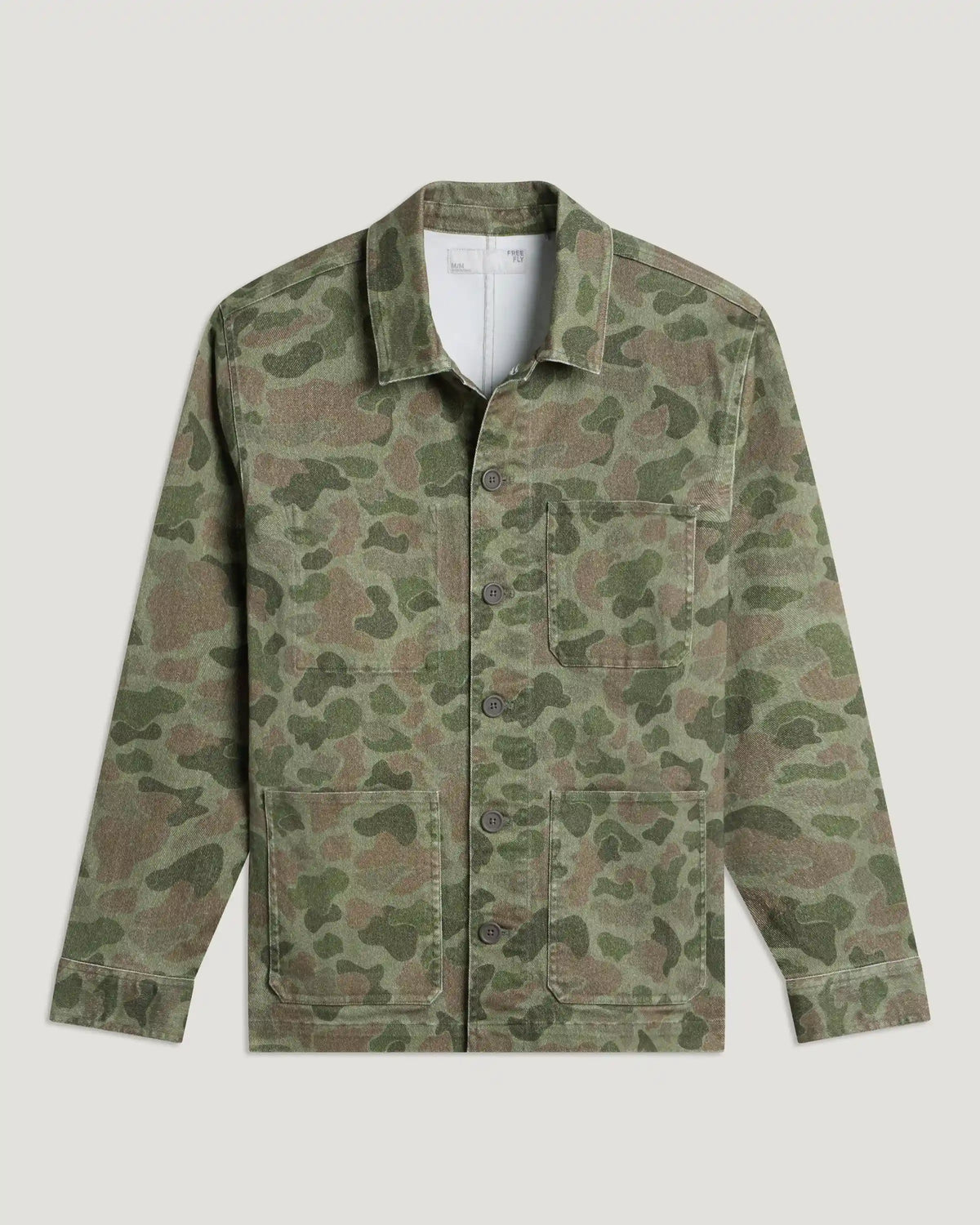 Men's Folly Twill Chore Coat - Vintage Camo Oil Green