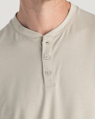 Men's Bamboo Flex Long Sleeve Henley - Sandstone
