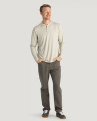 Men's Bamboo Flex Long Sleeve Henley - Sandstone