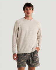 Men's Bamboo Lightweight Fleece Crew - Heather Desert Tan