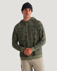Men's Bamboo Lightweight Fleece Hoodie - Vintage Camo Oil Green