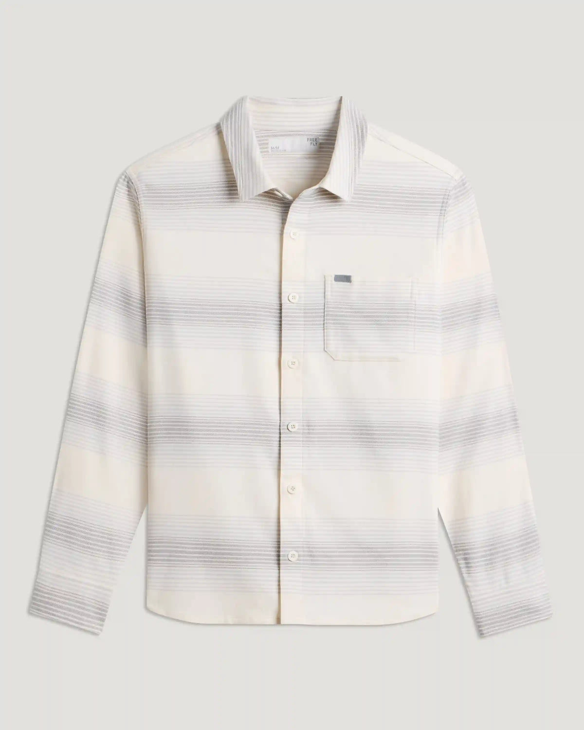 Men's Seawool Flannel Shirt - Ombre Stripe Birch