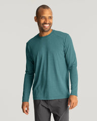 Men's Bamboo Shade Long Sleeve - Heather Sea Pine