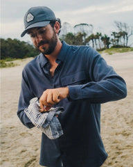 Men's Seawool Flannel Shirt - Deep Navy