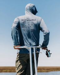 Men's Bamboo Lightweight Graphic Hoodie - Bait & Tackle Pacific Blue