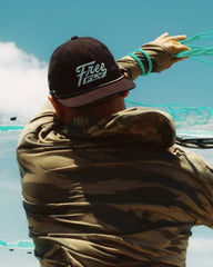 Retro Script Flat Brim Hat - Hydro Mist Camo Dark Forest