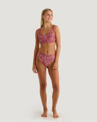 Women's Wavebound Scoop Bikini Top - Cosmic Bloom Plum