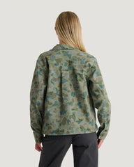 Women's Folly Twill Chore Coat - Watercolor Camo Oil Green