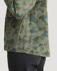Women's Folly Twill Chore Coat - Watercolor Camo Oil Green