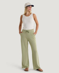 Women's Bamboo Lightweight Fleece Wide Leg Pant - Tea
