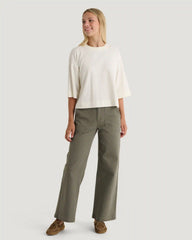 Women's Heavyweight Cotton Cropped Tee - Bone
