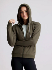 Women's Bamboo Lightweight Fleece Zip Hoodie - Fatigue