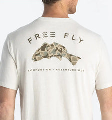 Redfish Camo Tee - Heather Oyster
