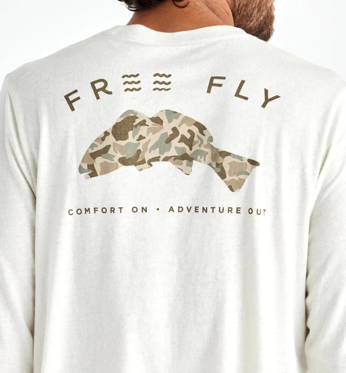 Redfish Camo Long Sleeve - Heather Oyster